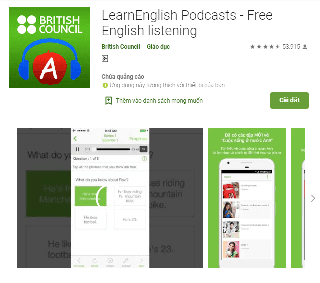 Các app học IELTS miễn phí - LearnEnglish Podcasts Free English Listening