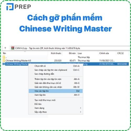 Cách gỡ phần mềm Chinese Writing