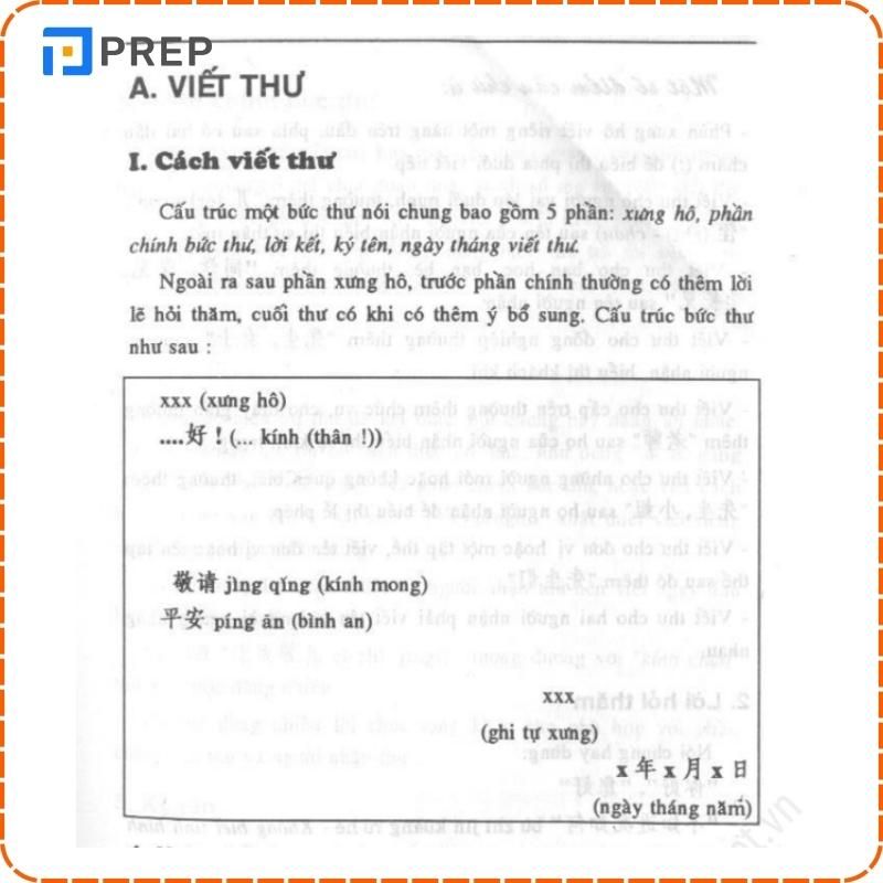 Phần viết thư từ cũng được hướng dẫn chi tiết, tỉ mỉ
