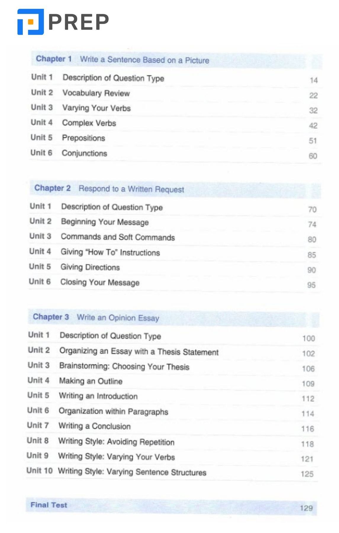 Cấu trúc nội dung của New TOEIC Writing Coach PDF
