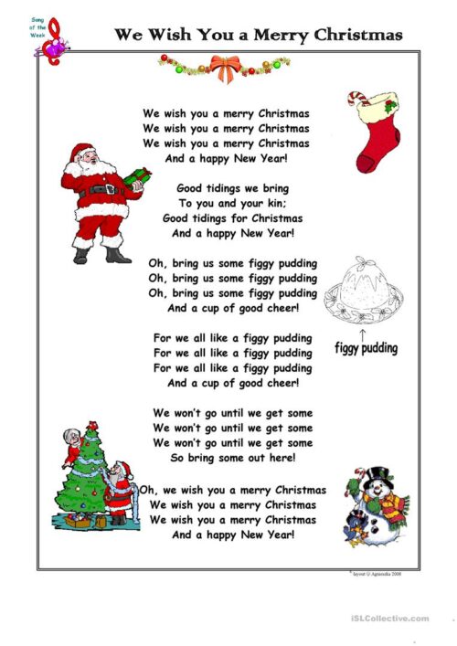 We wish you a merry christmas lyrics