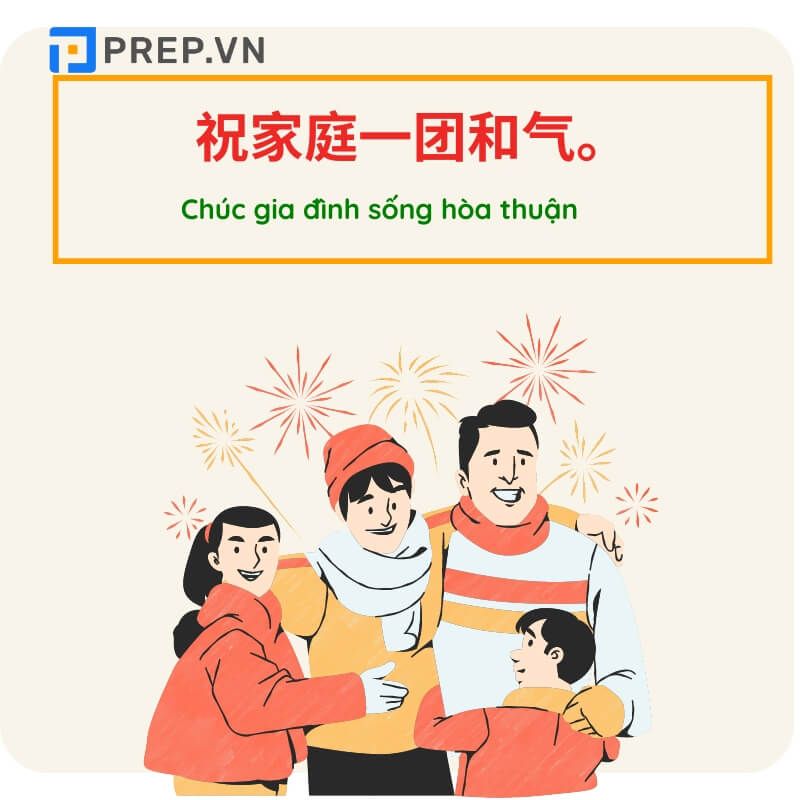 Ví dụ lời chúc mừng năm mới tiếng Trung cho gia đình