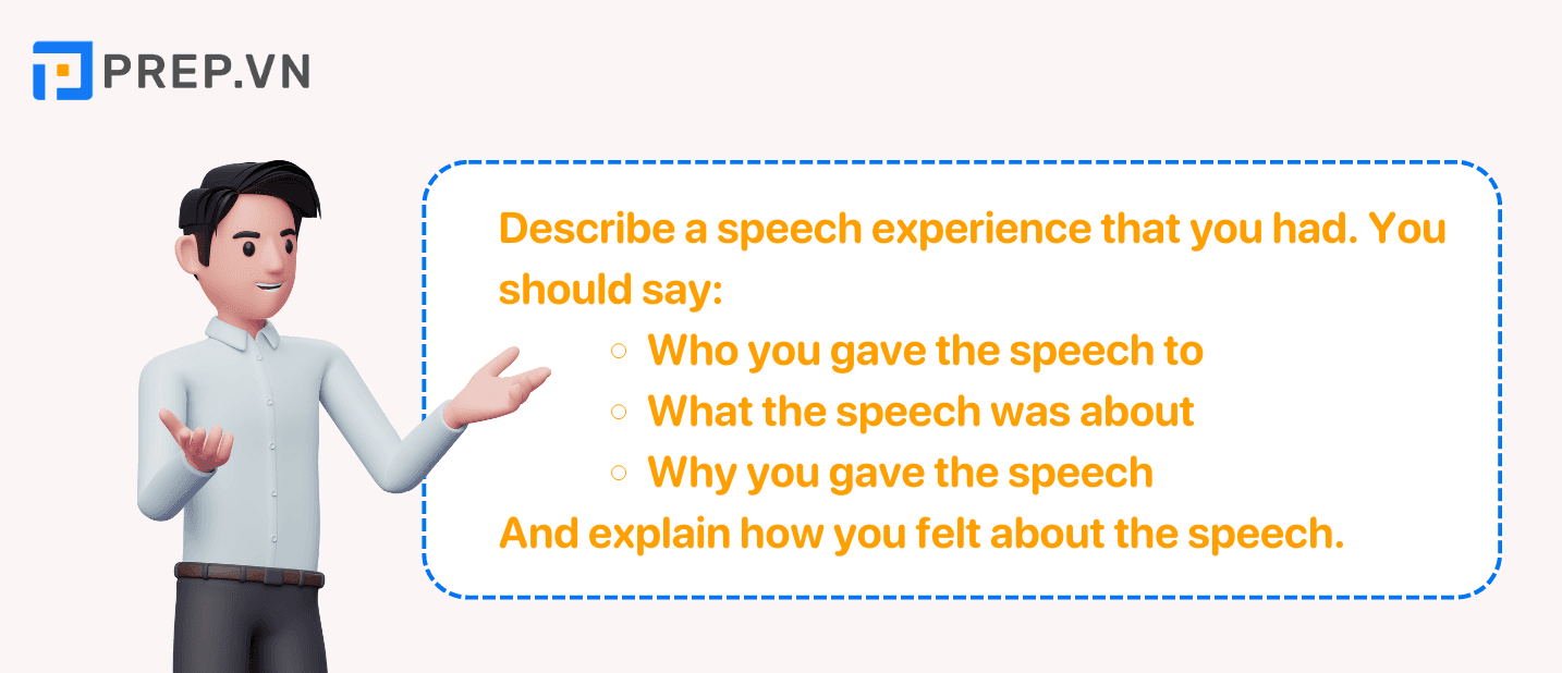 Đề bài: Describe a speech experience that you had
