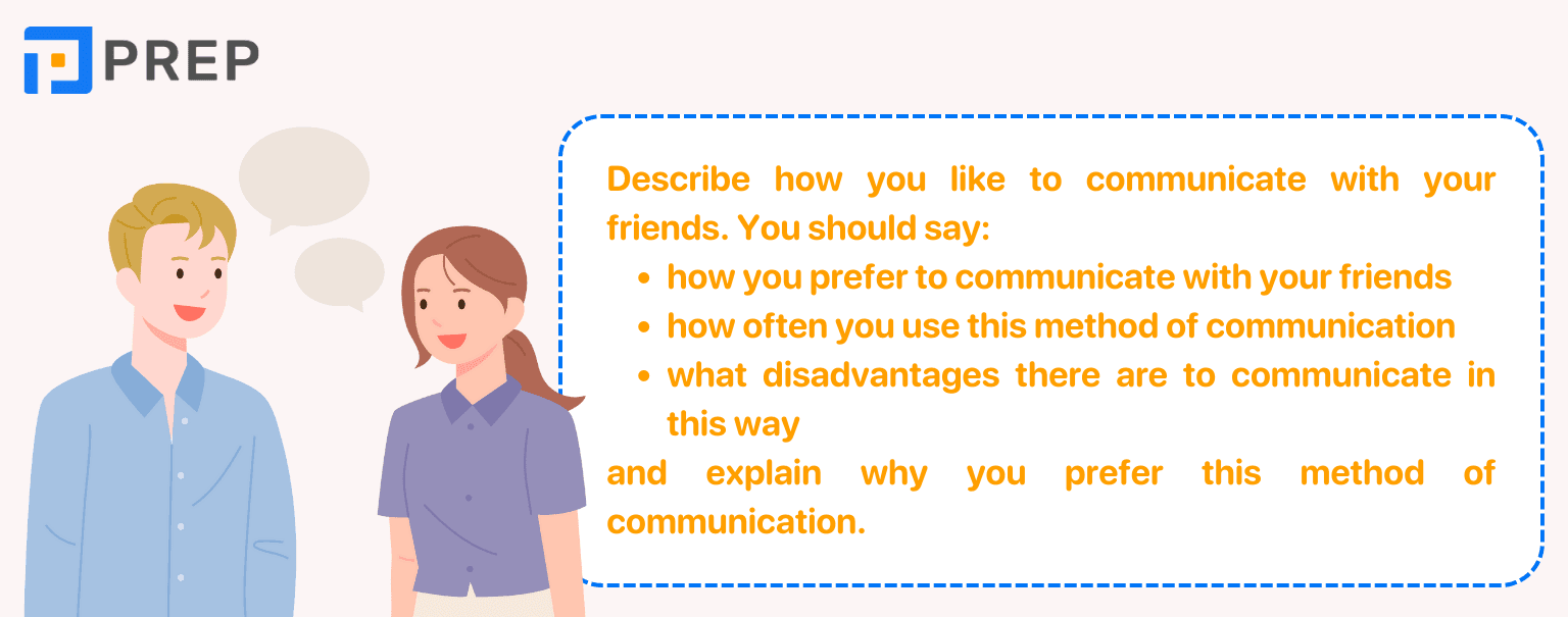 Đề bài: Describe how you like to communicate with your friends