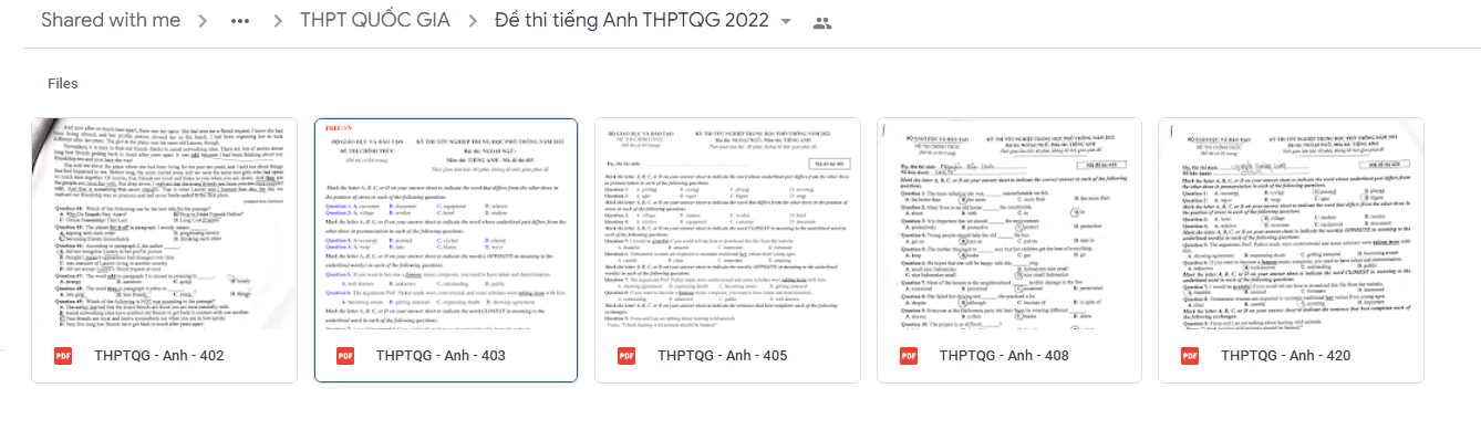 Đề thi tiếng Anh THPT Quốc gia 2022 PDF