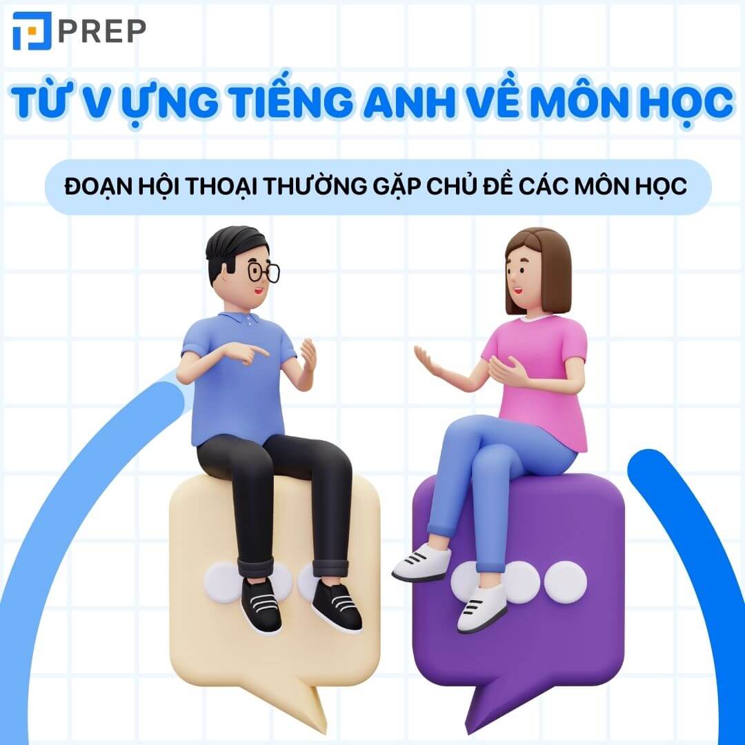 Đoạn hội thoại thường gặp chủ đề các môn học bằng tiếng Anh.