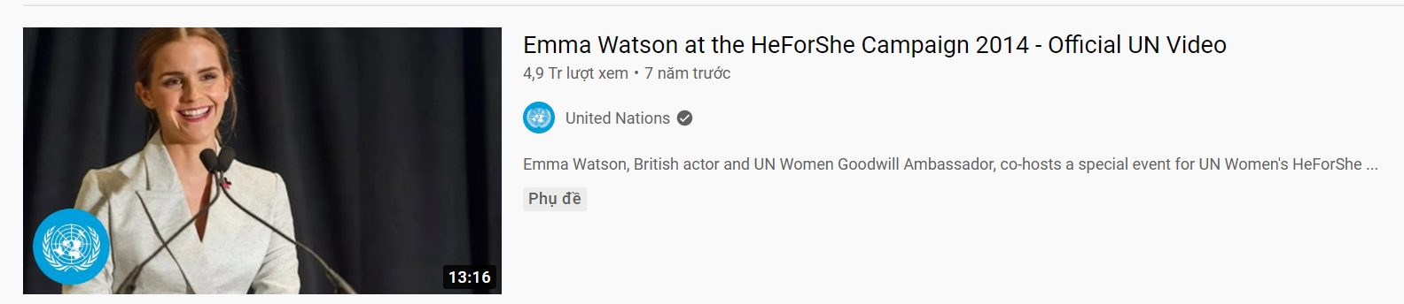 Video Emma Watson at the heforshe campaign 2014