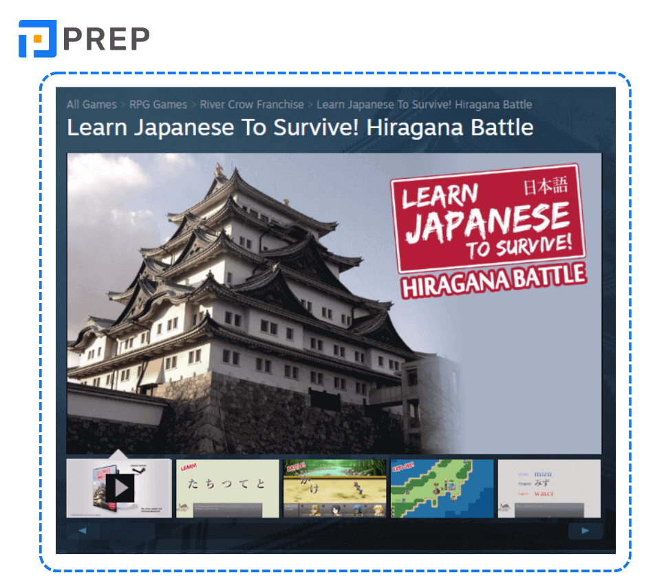 Game kiểm tra bảng chữ cái tiếng Nhật Hiragana Battle