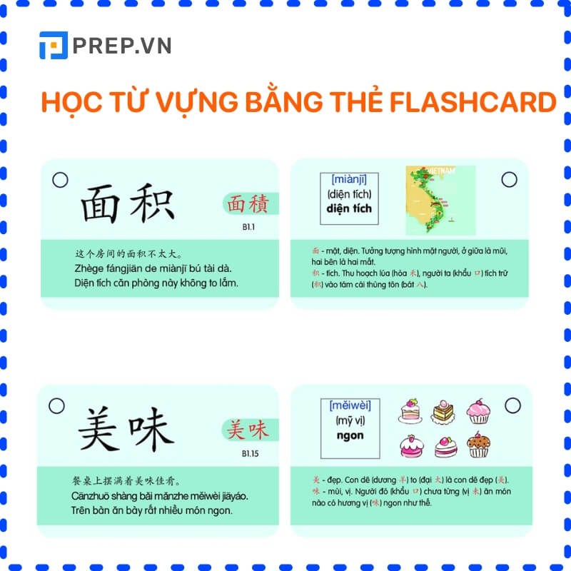 Cách học 1000 từ vựng tiếng Trung cơ bản qua thẻ nhớ từ Flashcard