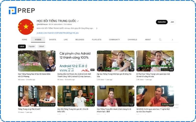 Kênh Khóa học bồi tiếng Trung Quốc 