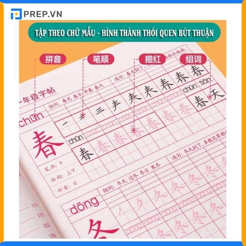 Áp dụng quy tắc bút thuận khi học viết tiếng Trung