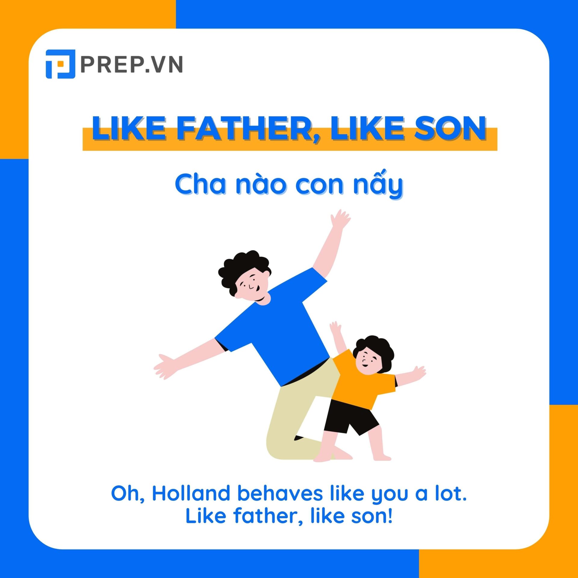 Idiom về family: Like father, like son