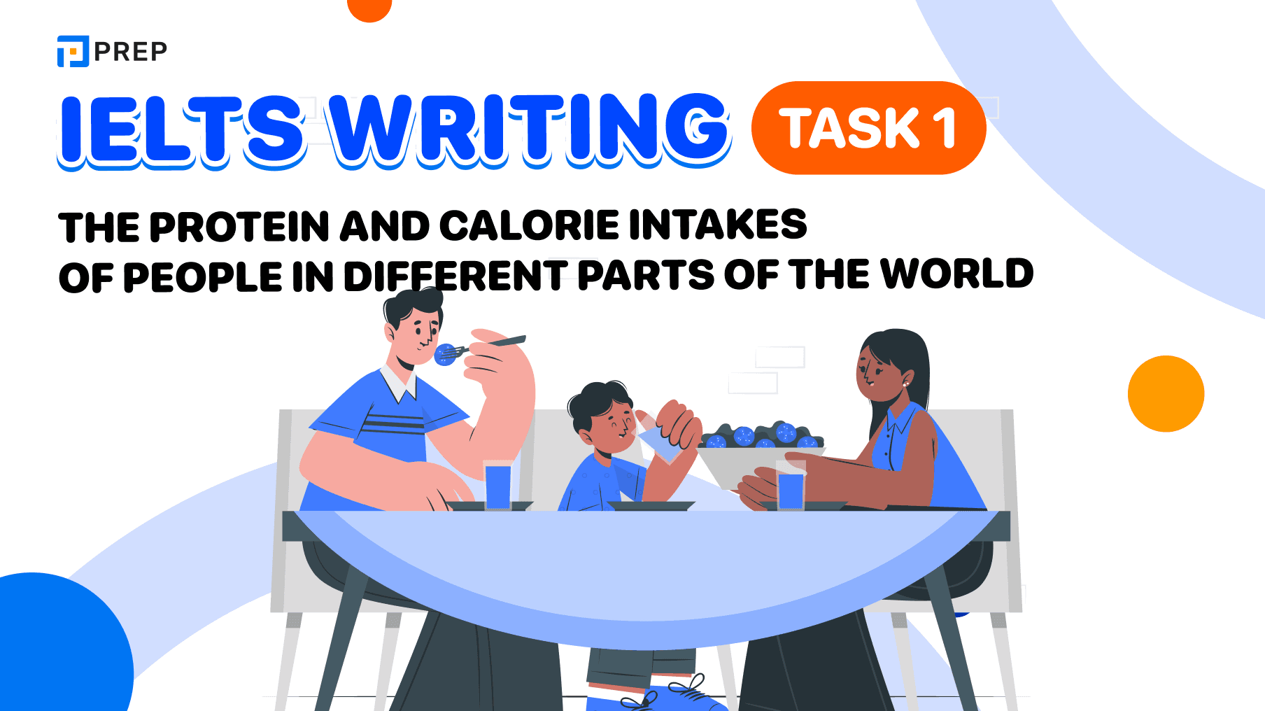 Đề bài, bài mẫu IELTS Writing Task 1: The protein and calorie intakes of people in different parts of the world