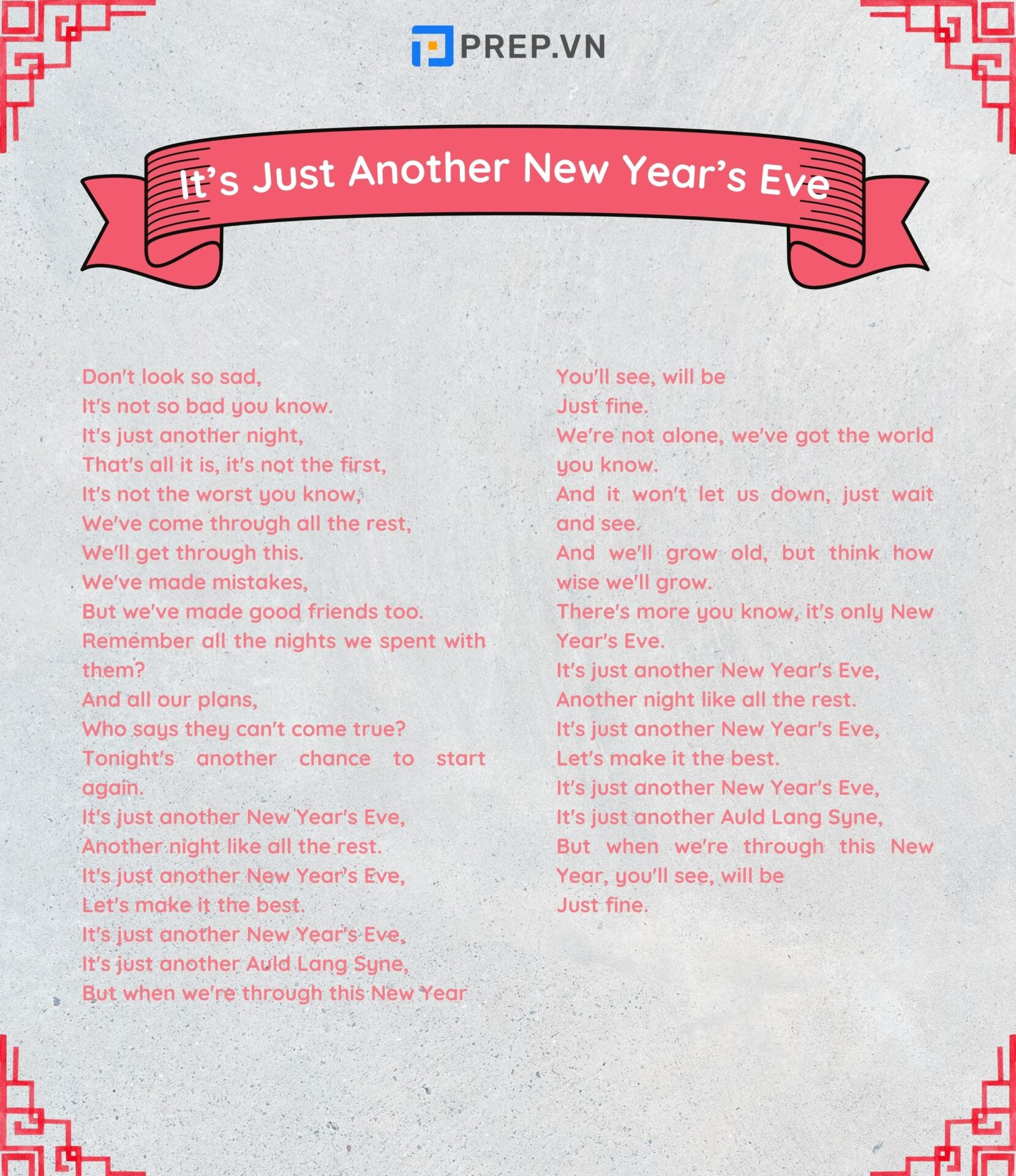 Lời bài hát It’s just another New Year’s Eve – Barry Manilow