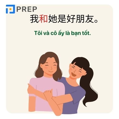 Ví dụ về liên từ trong tiếng Trung 