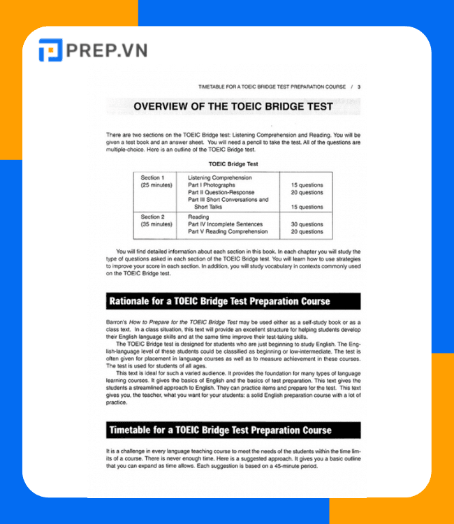 Nội dung chính của sách Barron's How To Prepare For The TOEIC Bridge Test