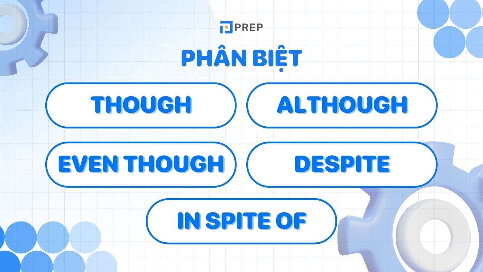 Phân biệt Though Although Even though Despite và In spite of
