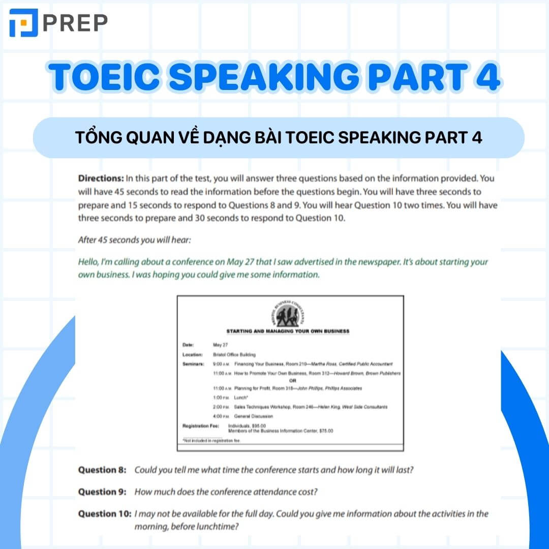 Tổng quan về dạng bài TOEIC Speaking part 4