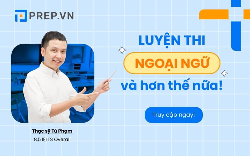 prepedu.com - Nền tảng giáo dục online, luyện thi ngoại ngữ hàng đầu Việt Nam.
