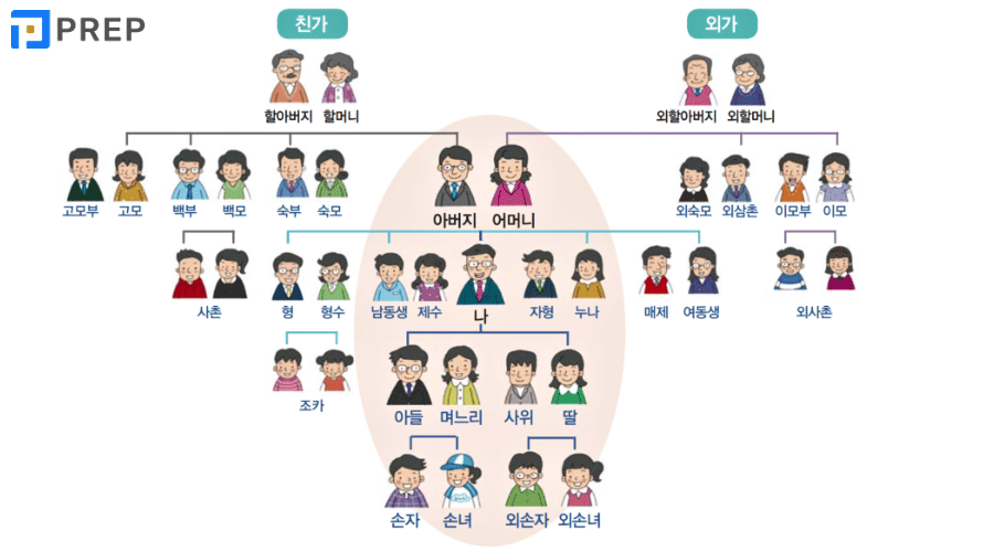 từ vựng tiếng hàn về gia đình, từ vựng về gia đình tiếng hàn
