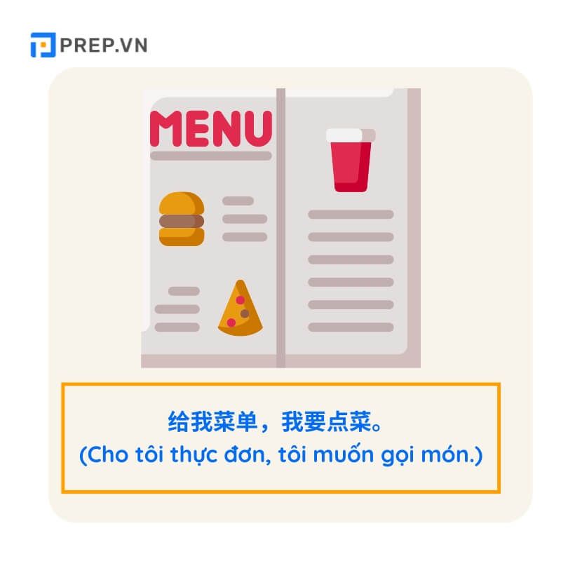 Ví dụ từ vựng tiếng Trung theo chủ đề ăn uống