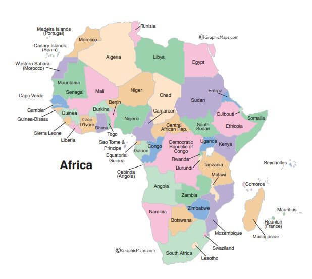 Từ vựng về tên các nước trên thế giới bằng tiếng Anh - Châu Phi
