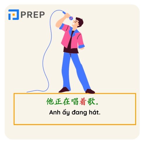 Ví dụ về cách dùng từ 着 trong tiếng Trung