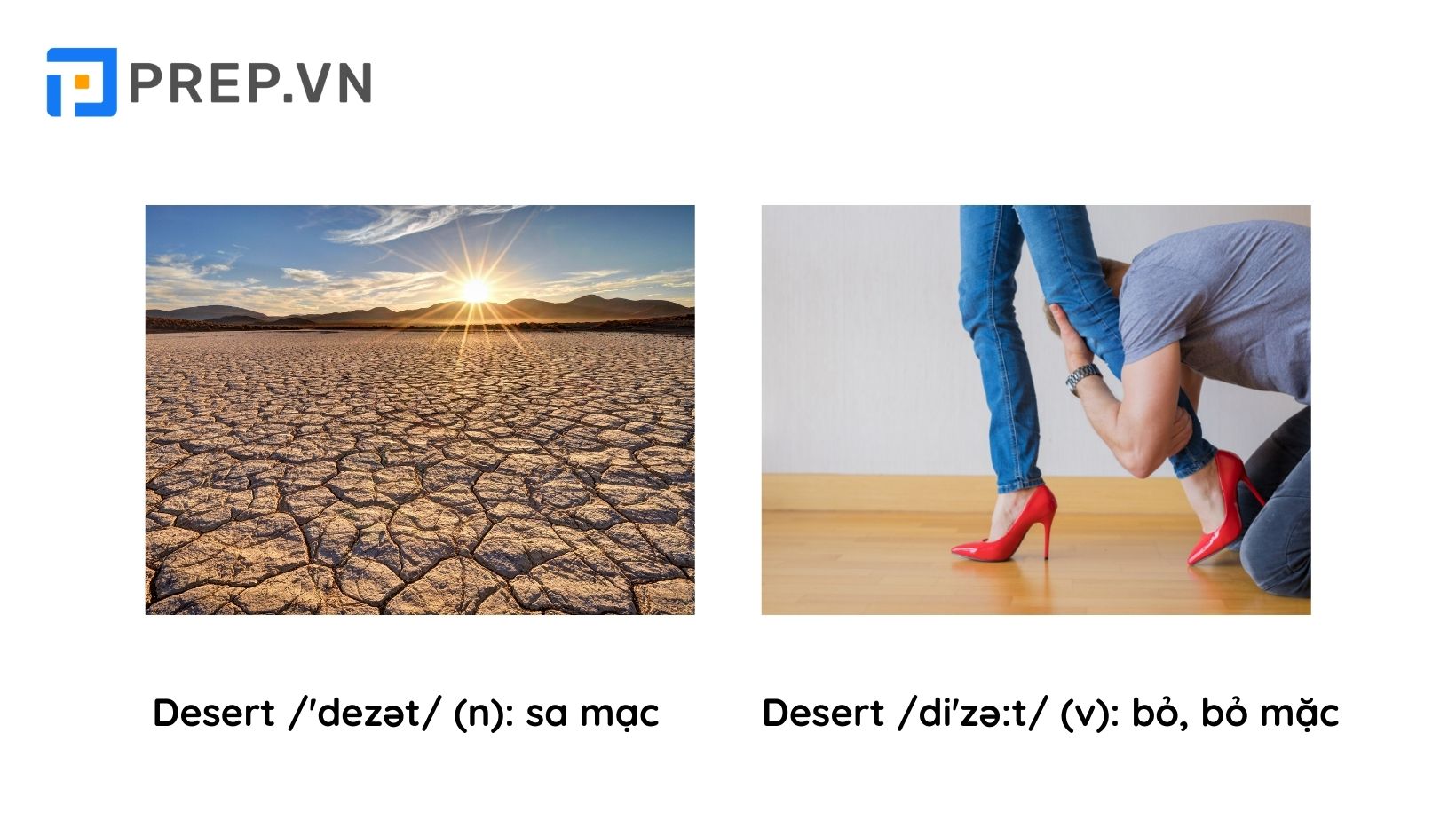 Ví dụ cơ bản về cách phát âm từ desert