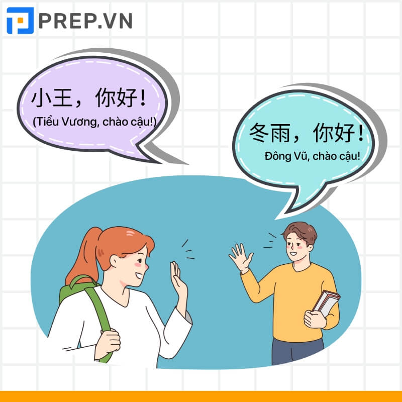 Ví dụ về cách nói xin chào trong tiếng Trung