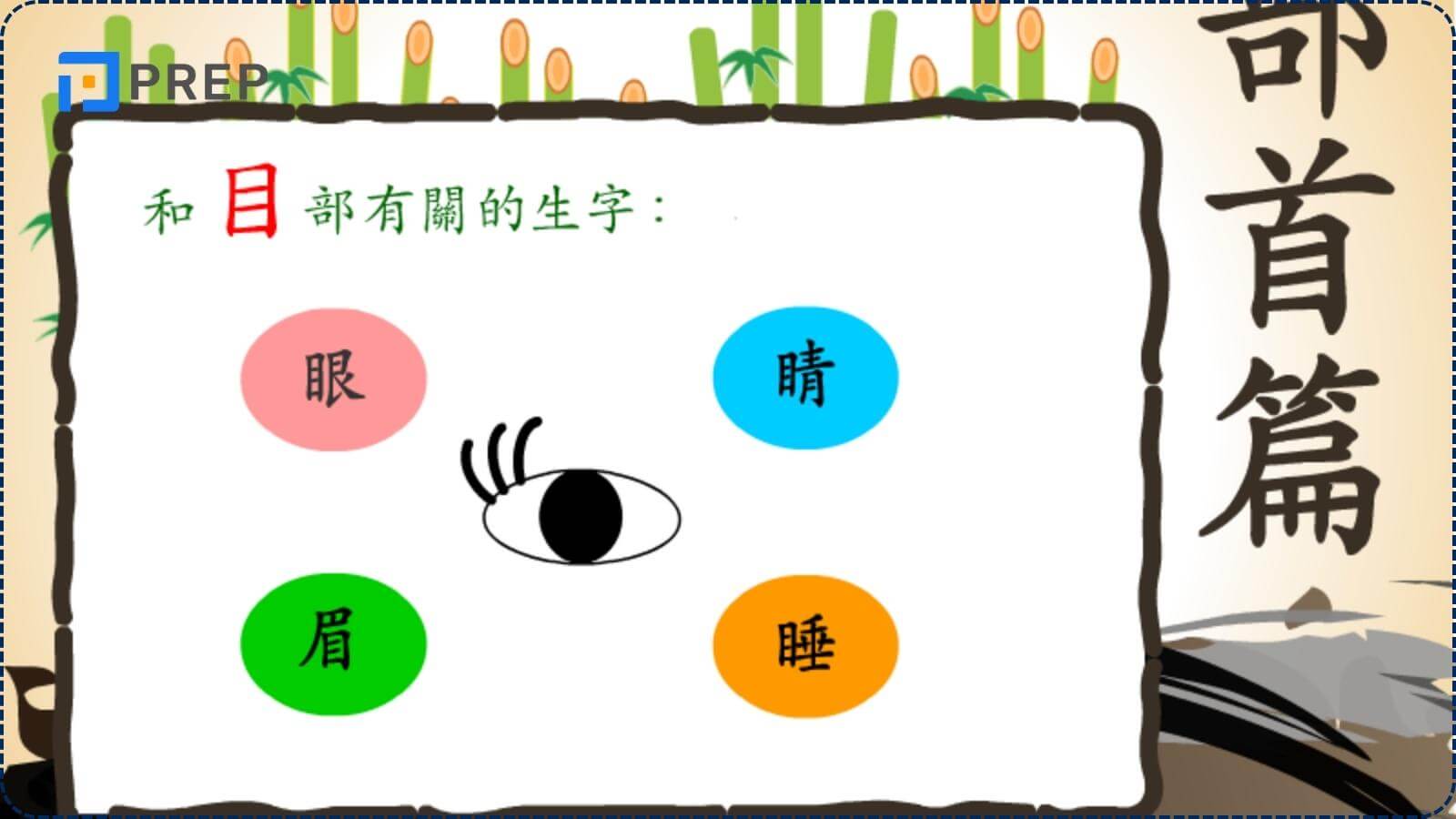 Từ vựng có chứa bộ Mục trong tiếng Trung